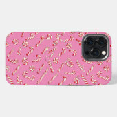 Rosa Candy Cane-Muster iPhone Hülle (Rückseite (Horizontal))