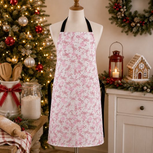 Rosa Candy Cane & Snowflake Weihnachten Schürze