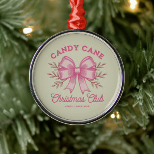 Rosa Candy Cane Weihnachtsclub Xmas Saison Ornament Aus Metall