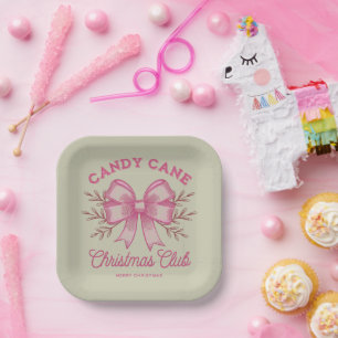 Rosa Candy Cane Weihnachtsclub Xmas-Saison  Pappteller