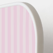 Rosa Candy Stripe Design Kleine Initialen Monogram Pickleball Schläger (Linke Seite)