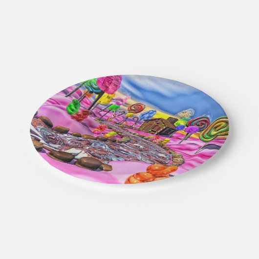 Rosa Candyland - Pappteller (Schrägansicht)