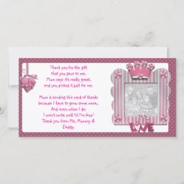 Rosa candystripe Rahmen danken Ihnen, vom Baby zu Dankeskarte