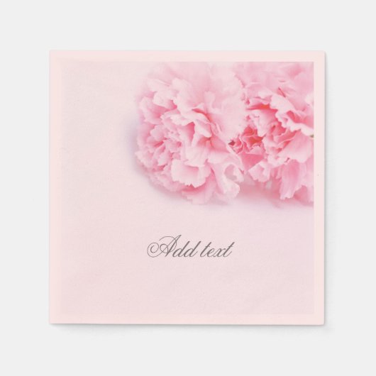 Rosa Carnation Blumen Paper Napkin Serviette (Vorderseite)
