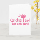 Rosa Carolina-Mädchen am besten in der Welt Karte (Gelbe Blume)