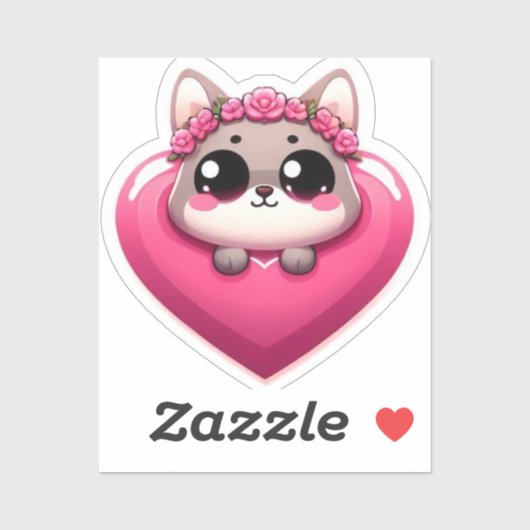 Rosa Cartoon Aufkleber (Blatt)