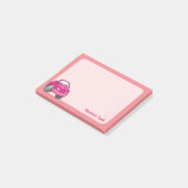 Rosa Cartoon-Auto Post-it Klebezettel (angewinkelt)