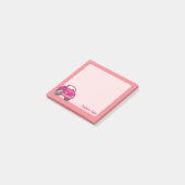 Rosa Cartoon-Auto Post-it Klebezettel (angewinkelt)