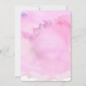 Rosa Cartoon Bear Rainbow Baby Dusche Einladung (Rückseite)