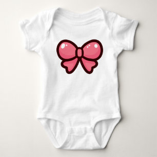 Rosa Cartoon Bow Illustration - Niedlich dekorativ Baby Strampler