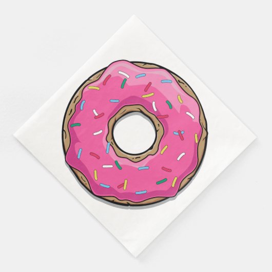 Rosa Cartoon Donut mit Sprinklen Serviette (Ecke)