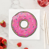 Rosa Cartoon Donut mit Sprinklen Serviette (Beispiel)