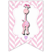 Rosa Cartoon Giraffe Babydusche Wimpelkette (Erste Fahne)