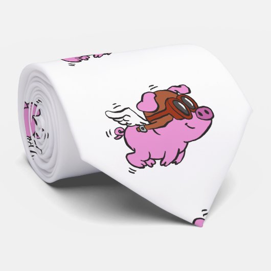 Rosa Cartoon | Hintergrundfarbe auswählen Krawatte (Gerollt)