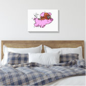 Rosa Cartoon | Hintergrundfarbe auswählen Leinwanddruck (Insitu (Schlafzimmer))