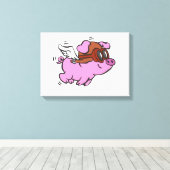 Rosa Cartoon | Hintergrundfarbe auswählen Leinwanddruck (Insitu (Holzboden))