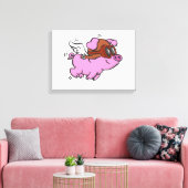 Rosa Cartoon | Hintergrundfarbe auswählen Leinwanddruck (Insitu (Wohnzimmer))