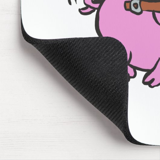 Rosa Cartoon | Hintergrundfarbe auswählen Mousepad (Ecke)