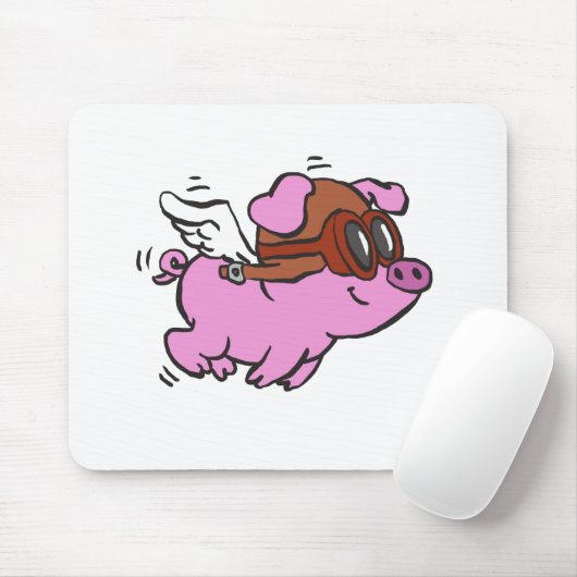 Rosa Cartoon | Hintergrundfarbe auswählen Mousepad (Mit Mouse)