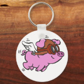 Rosa Cartoon | Hintergrundfarbe auswählen Schlüsselanhänger (Vorderseite)