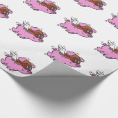 Rosa Cartoon| Hintergrundfarbe Geschenkpapier (Ecke)