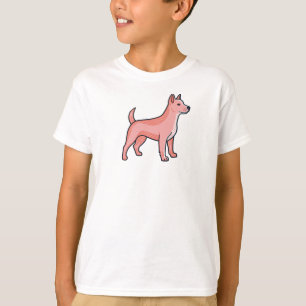 Rosa Cartoon-Hund T-Shirt