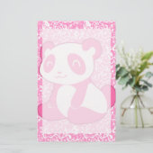 Rosa Cartoon-Panda Briefpapier (Stehend Vorderseite)