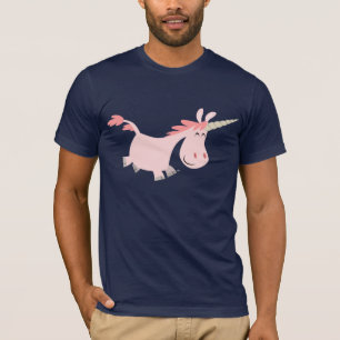 Rosa Cartoonunicorn-T - Shirt