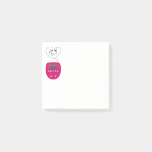 Rosa CD-Player mit Kopfhörern beim Küssen Post-it Klebezettel