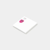 Rosa CD-Player mit Kopfhörern beim Küssen Post-it Klebezettel (angewinkelt)