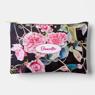 Rosa Centifolia-Blumenmuster Wasserfarbe Mädchen Zubehörtasche