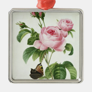 Rosa Centifolia Ornament Aus Metall