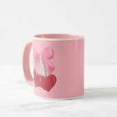 Rosa Cerries Coquette Bow Niedlich Girl Tasse (Vorderseite Links)