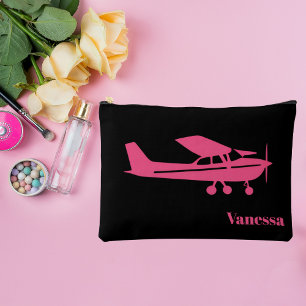 Rosa Cessna-Flugzeug Mädchen-Fliegerei Benutzerdef Zubehörtasche