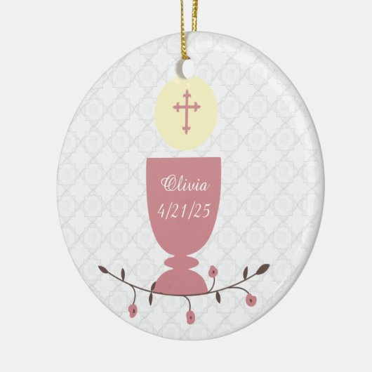 Rosa Chalice und Spitze Keramikornament (Links)