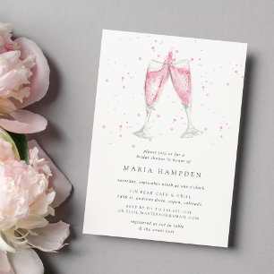 Rosa Champagne Einladung zur Brautdusche