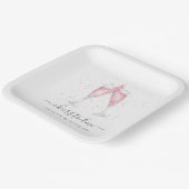 Rosa Champagner "Anfeuern zur Liebe" Personalisier Pappteller (Gewinkelt)