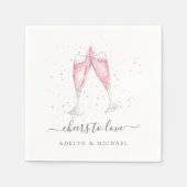 Rosa Champagner "Anfeuern zur Liebe" Personalisier Serviette (Vorderseite)