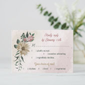 Rosa Champagner-Blume Auswahl an botanischen Geric RSVP Karte (Stehend Vorderseite)