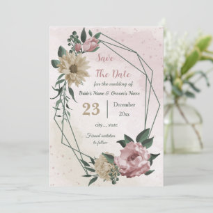 Rosa Champagner-Blume botanisch Save The Date