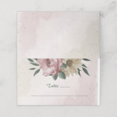 Rosa Champagner-Blume Botanische Hochzeit Platzkarte (Außenseite Aufgefaltet)