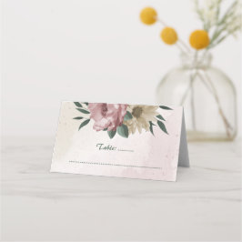 Rosa Champagner-Blume Botanische Hochzeit Platzkarte