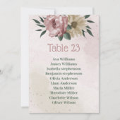 Rosa Champagner-Blume botanische Sitzkarte Einladung (Vorderseite)