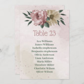 Rosa Champagner-Blume botanische Sitzkarte Einladung (Vorne/Hinten)