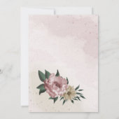 Rosa Champagner-Blume Einladung (Rückseite)