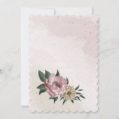 Rosa Champagner-Blume Sitzkarte Einladung (Rückseite)