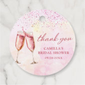 Rosa Champagner-Brautparty Geschenkanhänger (Rückseite)