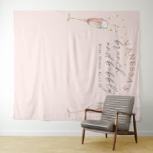 Rosa Champagner Brautparty im Hintergrund Wandteppich (Beispiel (Horizontal))