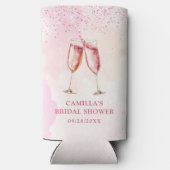 Rosa Champagner-Brautparty Selters Dosenkühler (Rückseite)