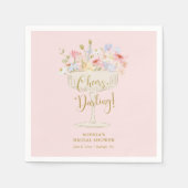 Rosa Champagner-Brautparty Serviette (Vorderseite)